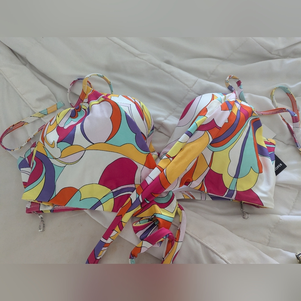 Carmen Marc Valvo Multicolor Bikini Top Boston Proper